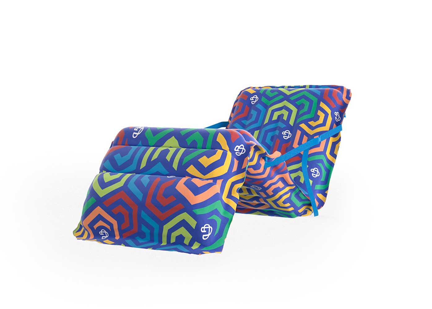 AirGo INFLATABLE LOUNGER | Hexagon pattern | Blue