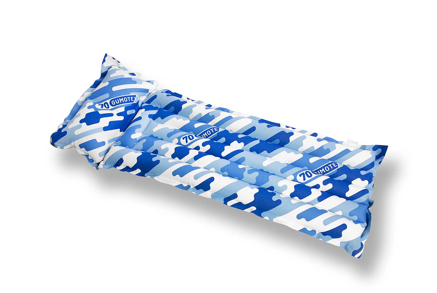 INFLATABLE RETRO LOUNGER | Camouflage Pattern | Blue-White